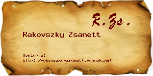 Rakovszky Zsanett névjegykártya